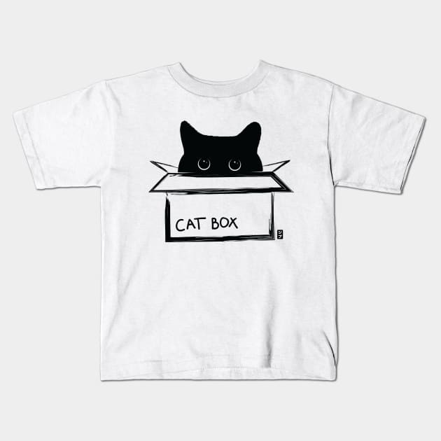 Cat box - a cat in a box Kids T-Shirt by geep44